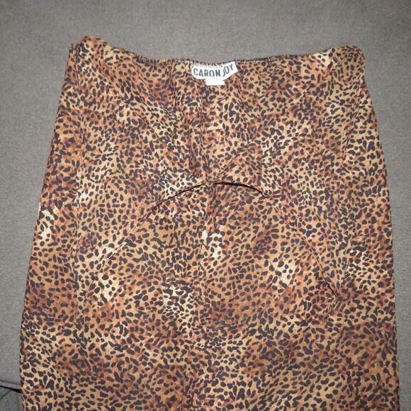Caron Joy Vintage Leopard Print Tie Waist Chiffon Maxi Skirt Size Small-Medium - Picture 5 of 7